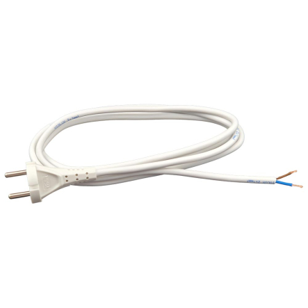 Шнур с вилкой VIOLUX 1,5м без заземления, 2х1, белый, 920630 - 1