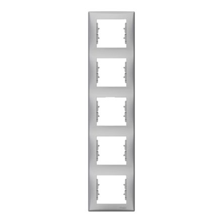 Рамка 5 постов вертикальная Schneider Electric Sedna, алюминий, SDN5801560 - 1