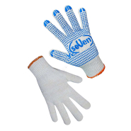 Рукавички трикотажні білі з ПВХ крапкою 78310