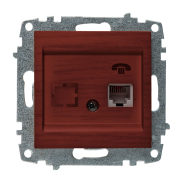 Розетка телефонная EL-BI Zena цифровая, орех, 500-012900-221