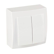 Вимикач 2-кл білий Themis