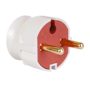 Вилка штепсельная LXL 125WHP, кутова, 16А, біла