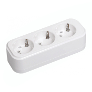 Розетка розбірна переносна IEK CLASSIC К03 3 місця, KYP11-16-03-00-Z