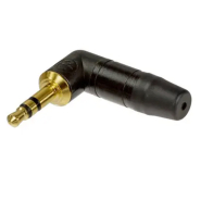 Штекер 3,5 мм стерео, кутовий (NEUTRIK), gold, чорний, корпус металевий