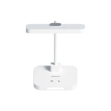 Настольная лампа аккумуляторная LED MAXUS 1-MDL-5W-WBS, Desk Lamp, 5W, 3CCT WH Battery Square, белая