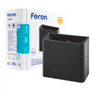 Светильник настенный Feron DH028 3W, 4000К, 230V, 100Lm, IP54, черный, 120х120х50мм