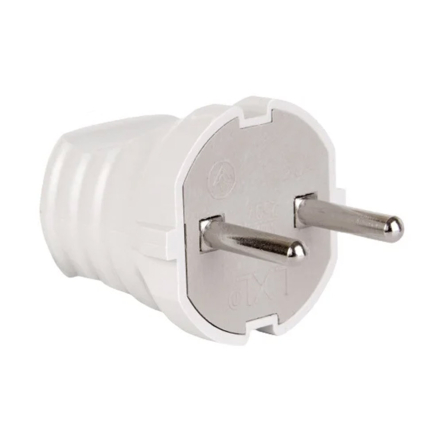 Вилка штепсельная LXL 124WHP, Мимоза, белая - 1