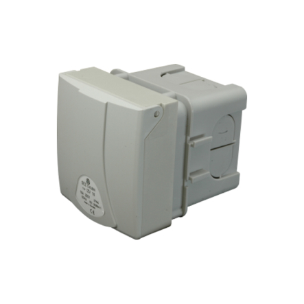 Розетка встраиваемая SEZ IZV 1643, с вмонтированной коробкой, IP 44 - 1