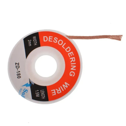 Лента для удаления припоя, шир-2.0мм, длин-1.5м (ZD-180) на катушке