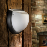 Світильник пластиковий HOROZ, AQUA Опал, Е27 IP54, півмісяць, чорний, 1152