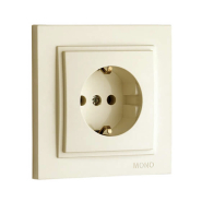 Розетка одинарна із заземленням Mono Electric DESPINA, крем, 102-170021-117