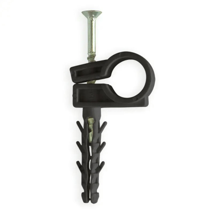 Обойма для труб и кабеля Д.15-16мм / 50шт / чёрный - 1