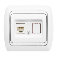 Розетка компьютерная TUNA EL-BI, белая (без вставки), 502-000200-247