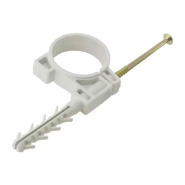 Обойма для труб і кабелю Д. 40мм з шур.10х42мм / 25шт / білий