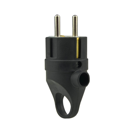 Вилка каучуковая АСКО ВКК 2P+PE, 16А, A0250010016, угловая  з кольцом