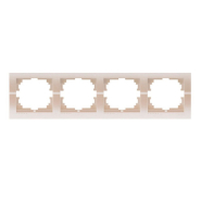 Рамка Lezard DERIY чотиримісна, горизонтальна, перлинно-білий металік, 702-3000-149