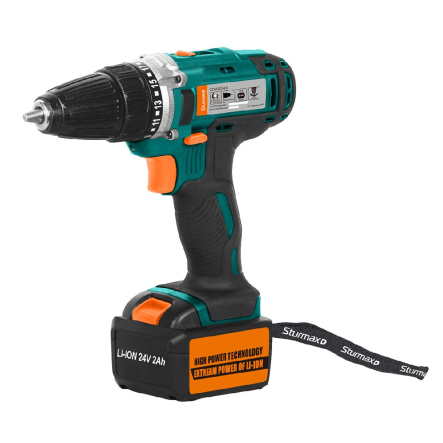 Дриль акумуляторний Sturmax CDM3224LB, 24В, 2,0 Аг, 2 аккумулятори Li-Ion - 1