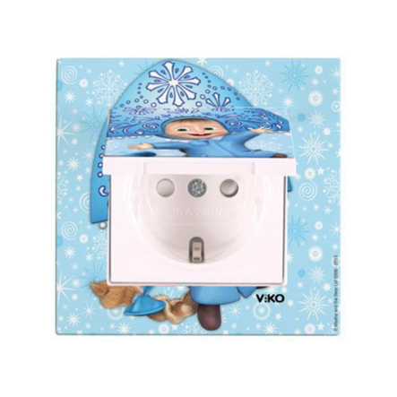 Розетка VIKO KARRE KIDS, "Маша-снегурочка", с крышкой, 90962722 - 1