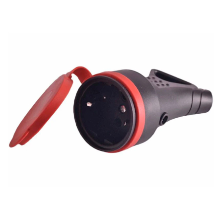 Гніздо із заземленням з ручкою Lemanso LMA0203, каучук - 1