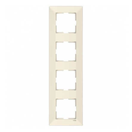 Рамка четверная вертикальная VIKO Meridian, 90979034-WH, крем - 1
