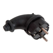 Вилка с заземлением Lemanso угловая каучуковая / LMA094