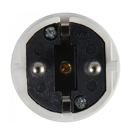 Вилка переносная АСКО-УКРЕМ, A0080010013, ВП 16А/2 (220В) 2Р+РЕ, белая (012)