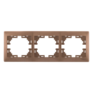Рамка Lezard MIRA трехместная, горизонтальная, светло-коричневый перламутр, 701-3100-148