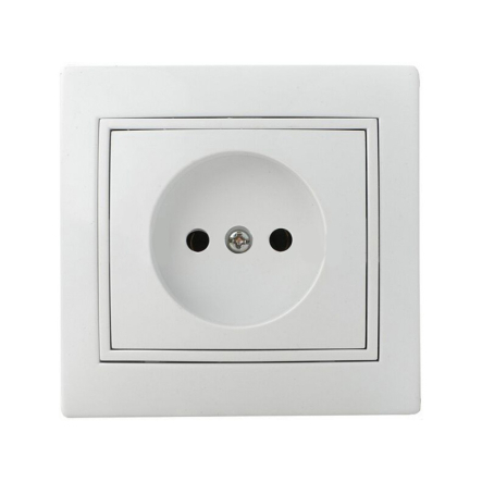 Розетка без заземления, белая, АСКО-УКРЕМ РВсб16-FL-W - 1