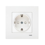 Розетка із заземленням із захисними шторками VIKO KARRE, 90960042, біла