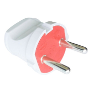 Вилка В 16 евро без заземления белая прямая TNSy5000069