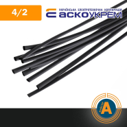 Трубка термоусаживаемая (ТУТ), АСКО-УКРЕМ, d - 4/2 мм., черная, A0150040388
