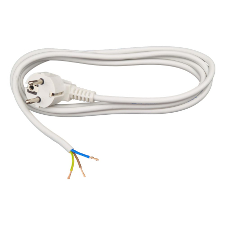 Шнур с вилкой VIOLUX 1,5м с заземлением, 2х1, белый, 920640 - 1
