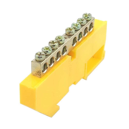 Шина изолированая стойк «N» TNSy5503125 на DIN-рейку ШЛІ6х9-8 желтая - 1