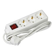 Удлинитель с выключателем UEC STANDART 3 гнезда 1,5м 2P+PE 3*1мм 16A П03В, WYP10-16-03-01-GS-17-U