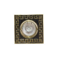 Світильник точковий Feron DL2008S, MR16, GU5.3, квадрат, грецький орнамент, чорний металл/золото