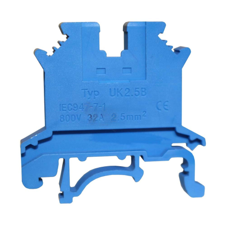 Клеммная TNSY КНГ-UK2,5 32А, 0,2-2,5мм2, винтовая, синяя, наборная на DIN-рейку, с маркером, без крышки, 5506249