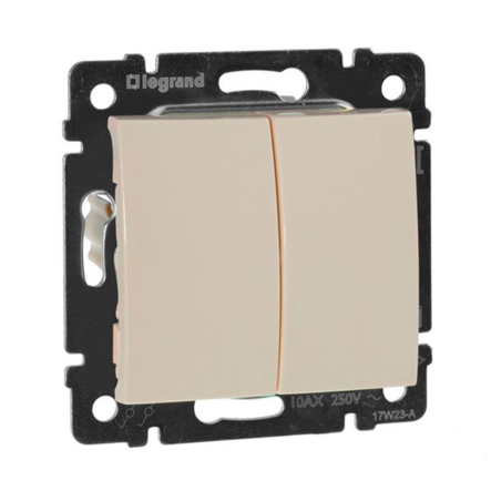 Вимикач двухклавішний LEGRAND Valena, 774305, слонова кістка - 1