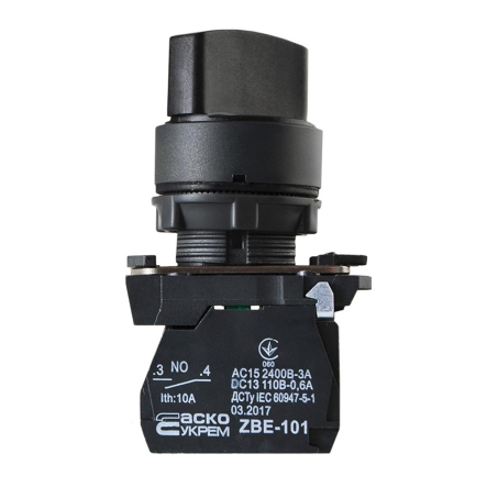 Кнопка поворотна 2-х позиционная. Стандная ручка, TB5-AD21, АСКО-УКРЕМ A0140010156