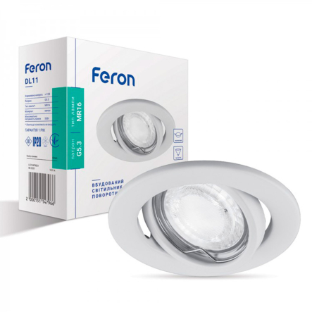 Светильник точечный Feron DL11, MR-16, G5.3, поворотный, белый, 109 - 1