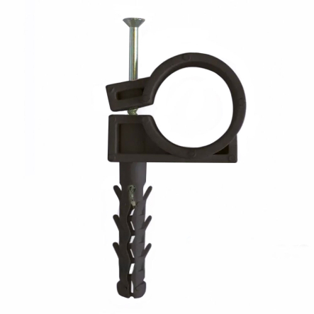 Обойма для труб и кабеля Д.20-22мм / 50шт / чёрный - 1