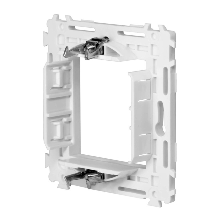 Каркас на 2 модуля, Brava, ДКС, 75020W, (одноместный со стальными лапками и винтами), белый RAL9010