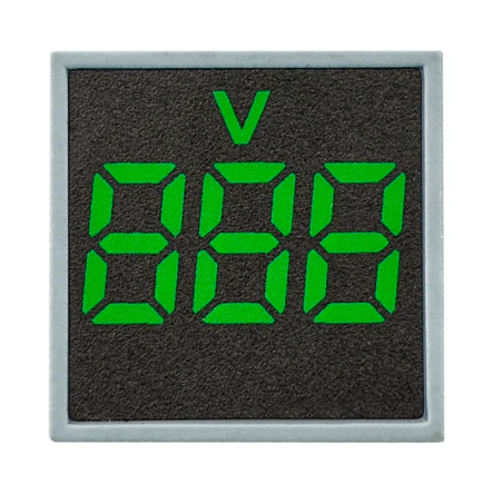 Вольтметр квадратный АСКО-УКРЕМ ED16-22FVD, A0190010034, 30-500В АС, зелёный, врезной монтаж