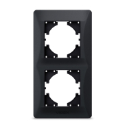 Рамка VIDEX BINERA, черный графит, 2 поста, вертикальная, VF-BNFR2V-BG