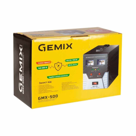 Стабилизатор напряжения Gemix GMX-500, 350 Вт, релейный цифровой