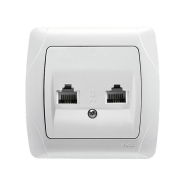 Розетка телефонна подвійна VIKO CARMEN, 90561033, білий