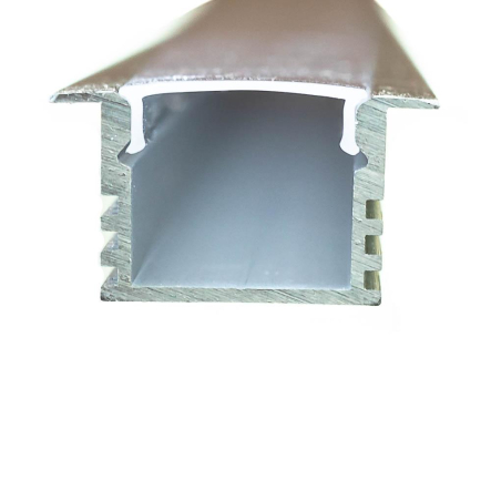 Профиль врезной глубокий ПФ-23 анодированный, матовый рассеиватель (комплект) 2м