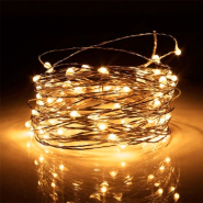 Гірлянда Роса, на батарейках, 10 м, 3 режими свічення, золоте світло, 00-100 G
