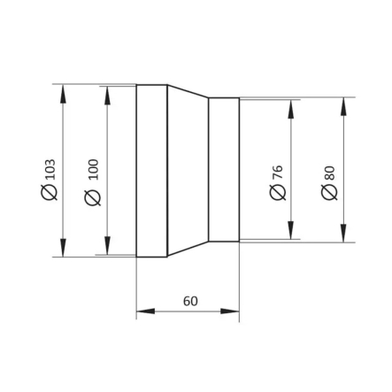 Редуктор ВЕНТС 110, d 80/100 Украина, 0000225355
