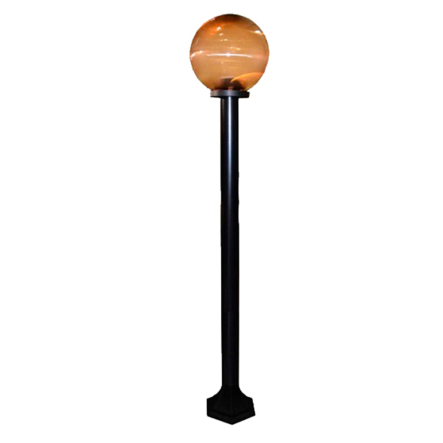 Светильник-столбик (1м) 325, шар стеклянный, дымчатый ребристый, 40Вт, АСКО, A0180080126 - 1