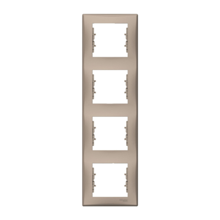 Рамка 4 поста вертикальная Schneider Electric Sedna, титан, SDN5802068 - 1